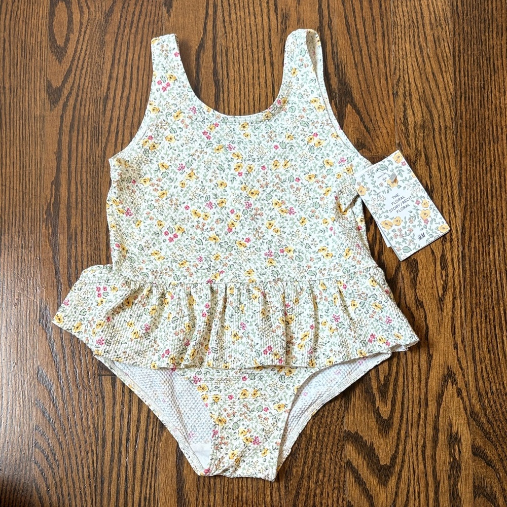 H&M Floral Peplum Swimsuit NWT